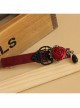 Gothic Retro Black Lace Red Rose Pearl Handmade Personality Hairpin