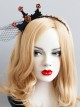 Baroque Retro Black Lace Mesh Crown Christmas Prom Halloween Headband