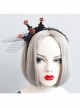 Baroque Retro Black Lace Mesh Crown Christmas Prom Halloween Headband
