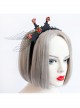 Baroque Retro Black Lace Mesh Crown Christmas Prom Halloween Headband