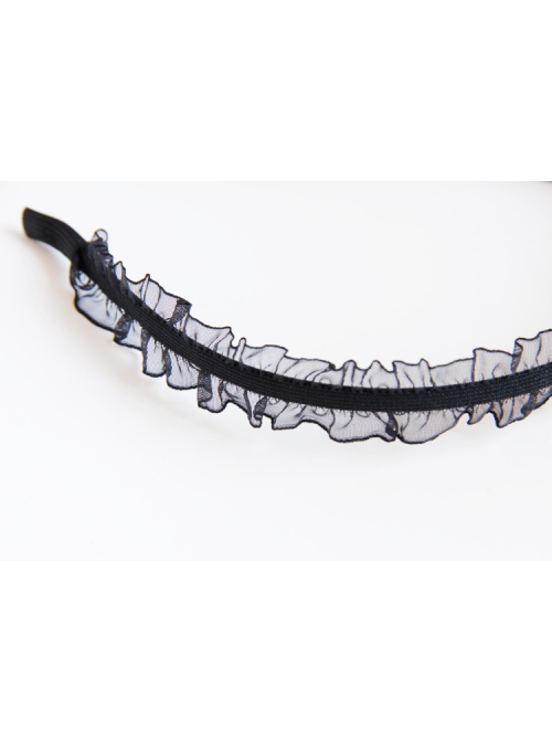 Baroque Retro Black Lace Mesh Crown Christmas Prom Halloween Headband