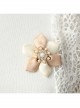 Fashion Exquisite Decoration White Pearl Pink Ribbon Flower Brooch