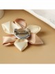 Fashion Exquisite Decoration White Pearl Pink Ribbon Flower Brooch