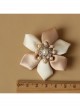 Fashion Exquisite Decoration White Pearl Pink Ribbon Flower Brooch
