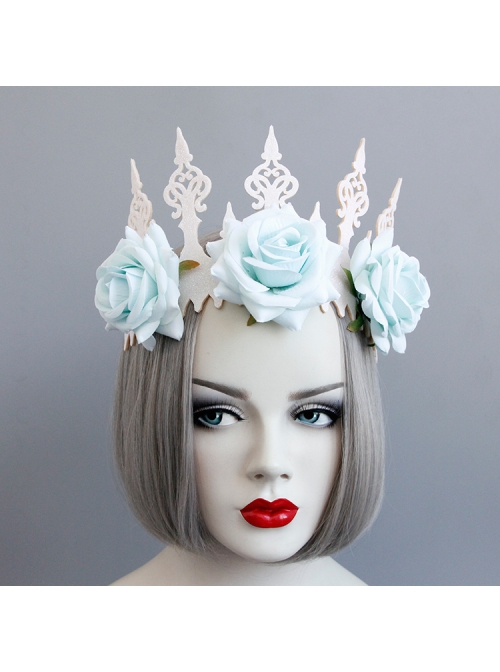 Fashion Adult Dinner Party Party Crown Queen Christmas Blue Flowers Headband