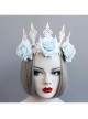 Fashion Adult Dinner Party Party Crown Queen Christmas Blue Flowers Headband