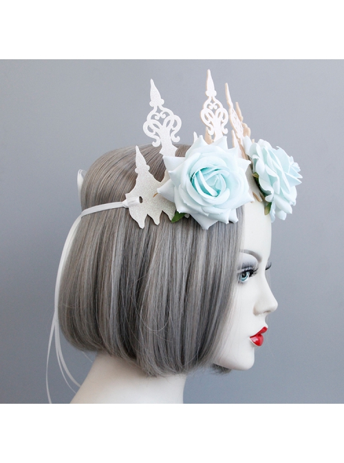 Fashion Adult Dinner Party Party Crown Queen Christmas Blue Flowers Headband