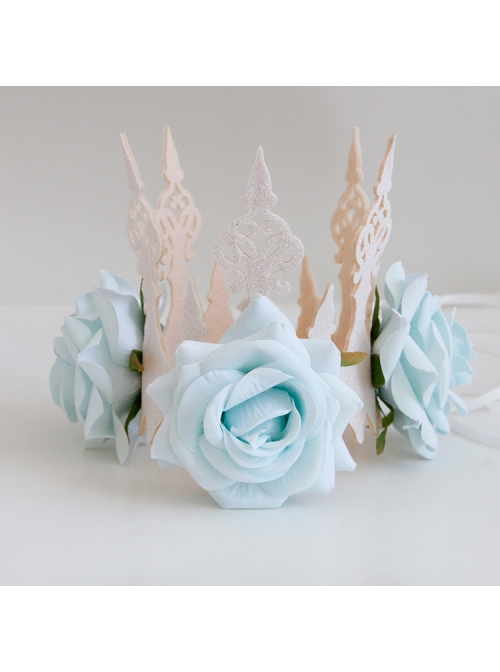 Fashion Adult Dinner Party Party Crown Queen Christmas Blue Flowers Headband