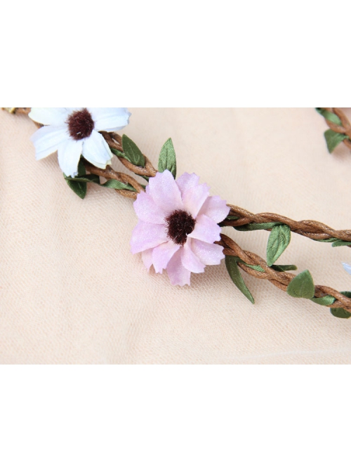 Casual Fashion Christmas Bride Wreath Flowers Rattan Married Handmade Holiday Hairband