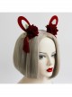 Red Festive Bunny Ears Christmas New Year Prom Female Performance Hair Band