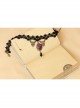 Black Lace Pearl Purple Rose Retro Gothic Halloween Prom Choker