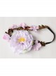 Christmas Holiday Fashion Retro Rattan Purple Flowers Garland Headband