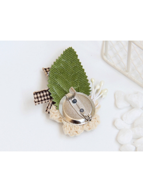 Leisure Wool Flower Leaf Bow Retro Handmade Fashion Female Brooch Buckle