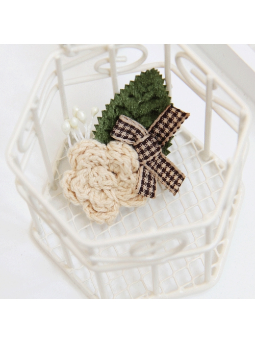 Leisure Wool Flower Leaf Bow Retro Handmade Fashion Female Brooch Buckle