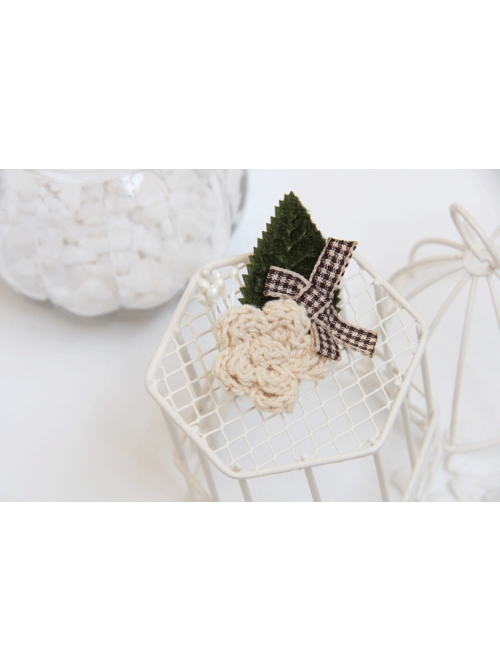 Leisure Wool Flower Leaf Bow Retro Handmade Fashion Female Brooch Buckle