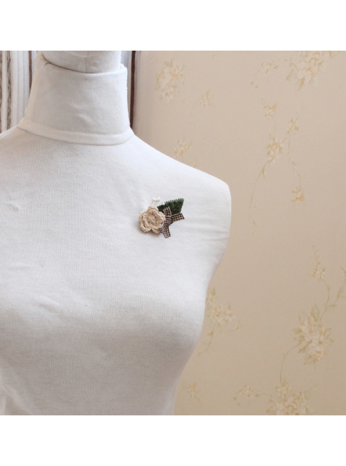 Leisure Wool Flower Leaf Bow Retro Handmade Fashion Female Brooch Buckle