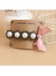 Baroque Fashion Handmade Classical Lady White Pearl Pink Bow Hairpin