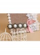 Baroque Fashion Handmade Classical Lady White Pearl Pink Bow Hairpin