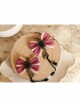 Fashion Exaggerated Tassel Handmade Black Pearl Love Pink Bow Long Earrings
