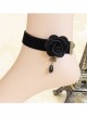 Punk Retro Black Lace Rose Flower Gothic Velvet Anklet