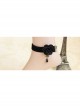 Punk Retro Black Lace Rose Flower Gothic Velvet Anklet