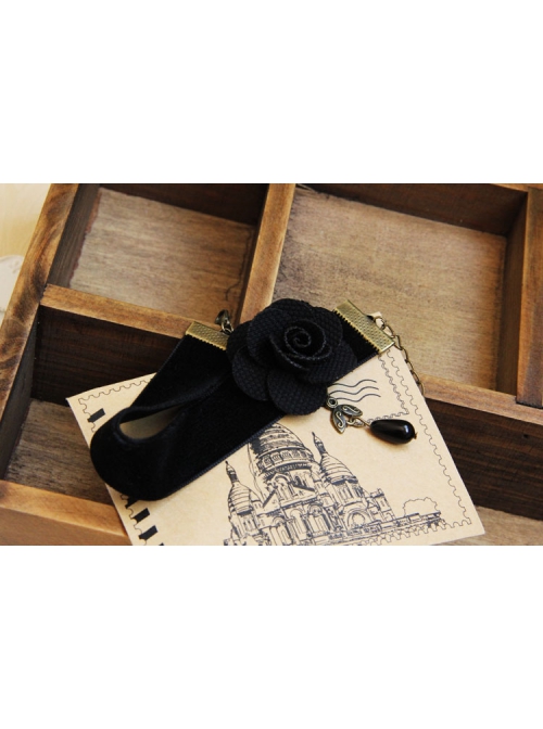 Punk Retro Black Lace Rose Flower Gothic Velvet Anklet