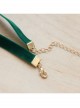 Punk Exaggerated Casual Fashion Female Dark Green Velvet Red Cherry Choker