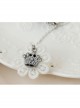 Baroque Fashion Retro Beauty Crown Bride White Lace Bracelet With Ring One Chain
