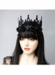 Black Gothic Grim Reaper Demon Witch Prom Party Halloween King Crown Hairband