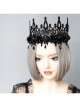 Black Gothic Grim Reaper Demon Witch Prom Party Halloween King Crown Hairband