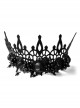 Black Gothic Grim Reaper Demon Witch Prom Party Halloween King Crown Hairband