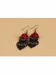 Gothic Retro Fashion Rose Red Rose Black Lace Prom Earrings