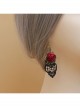 Gothic Retro Fashion Rose Red Rose Black Lace Prom Earrings