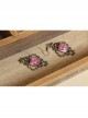 Retro Palace Baroque Female Elegant Pink Rose Long Earrings