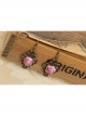 Retro Palace Baroque Female Elegant Pink Rose Long Earrings