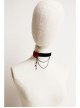 Vampire Gothic Retro Red Rose Crystal Black Velvet Short Necklace