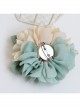 Retro Fashion Beauty Head Pearl Blue Polka Dot Bow Handmade Female Brooch