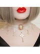 Retro Fashion White Lace Bride Gorgeous Pearl Choker
