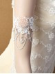 Baroque Retro Fashion White Pearl Crystal Lace Chain Gorgeous Armband
