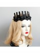 Baroque Vintage Crown Gothic Black Rose Crown Halloween Hairband