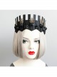 Baroque Vintage Crown Gothic Black Rose Crown Halloween Hairband