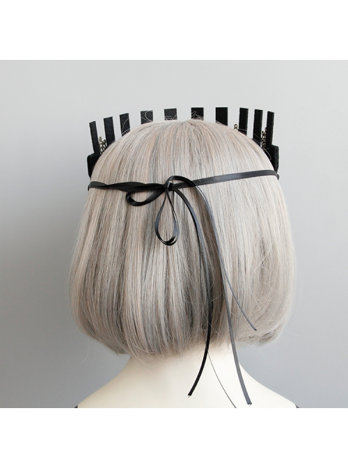 Baroque Vintage Crown Gothic Black Rose Crown Halloween Hairband