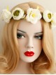 Fashion Casual Christmas White Wreath Rattan Holiday Bride Bridesmaid Hair Band