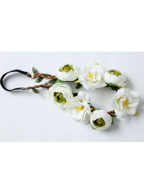 Fashion Casual Christmas White Wreath Rattan Holiday Bride Bridesmaid Hair Band