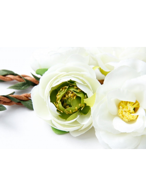 Fashion Casual Christmas White Wreath Rattan Holiday Bride Bridesmaid Hair Band