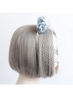 Fashion Retro Celebrity Party Banquet White Veil Blue Flowers Bride Hair Band