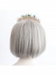 Fashion Retro Celebrity Party Banquet White Veil Blue Flowers Bride Hair Band
