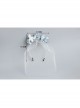 Fashion Retro Celebrity Party Banquet White Veil Blue Flowers Bride Hair Band
