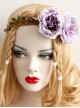 Fashion Bride Bridesmaid Wedding Gown Travel Purple Flowers Rattan Christmas Wreath Headband