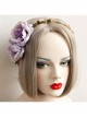 Fashion Bride Bridesmaid Wedding Gown Travel Purple Flowers Rattan Christmas Wreath Headband